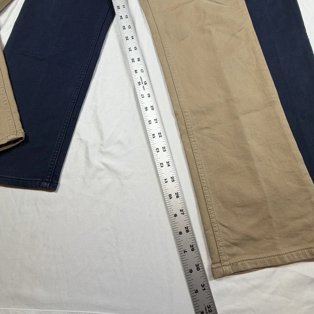 Lot Of 2 Banana Republic Travelers 32x32 Slim Fit 1 Navy 1 Khaki  5Pocket Pants